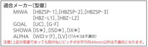 取替用レバーディンプル錠LS100適合メーカー表