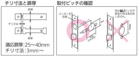 取替用レバーディンプル錠LS100適合サイズ