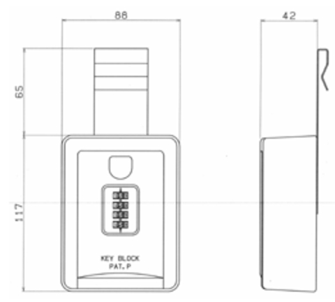 鍵の保管庫(キーボックス) キーブロック車用サイズ