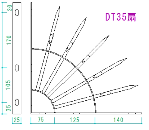 ステンレス忍び返し扇型サイズ