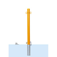 車止めポール脱着式ピラー型鉄製60.5ミリ