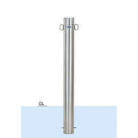 車止めポール固定式ピラー型SUS製101.6ミリ
