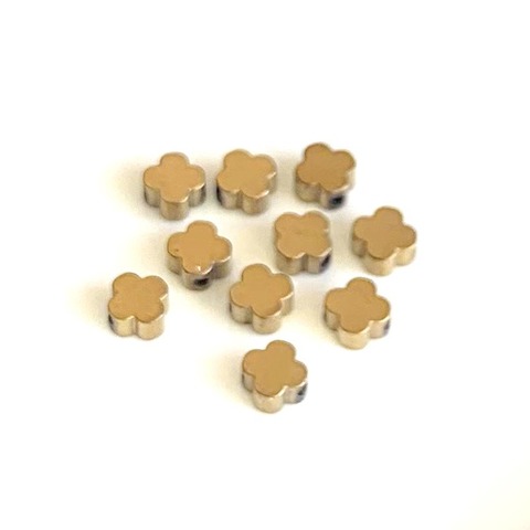 天然石 ヘマタイト クローバー 4x4mm ゴールド