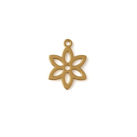 ステンレス フラワー 花 チャーム ゴールド