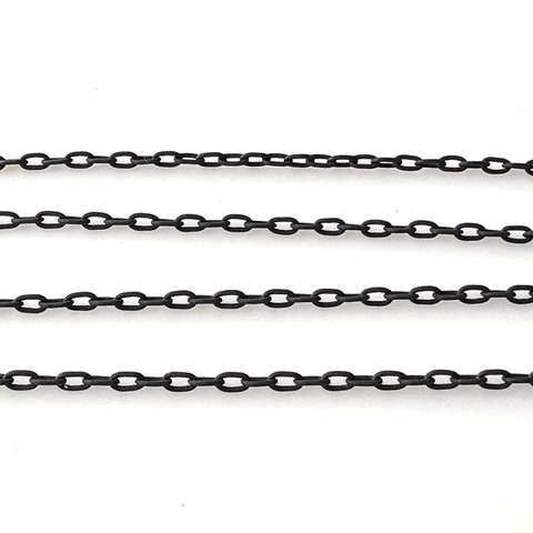 真鍮パーツ ロングアズキチェーン10cm マットブラック