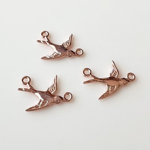 真鍮パーツ コネクター ツバメ 右向き ピンクゴールド