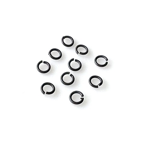 真鍮パーツ 丸カン 4mm マットブラック