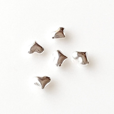シルバー925 ハート ビーズ 5x6.5mm