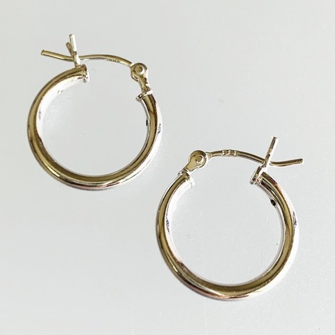 シルバー925パーツ フープピアス 14x16mm