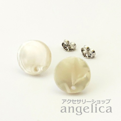 真鍮パーツ デザインピアス アクリル ディスク