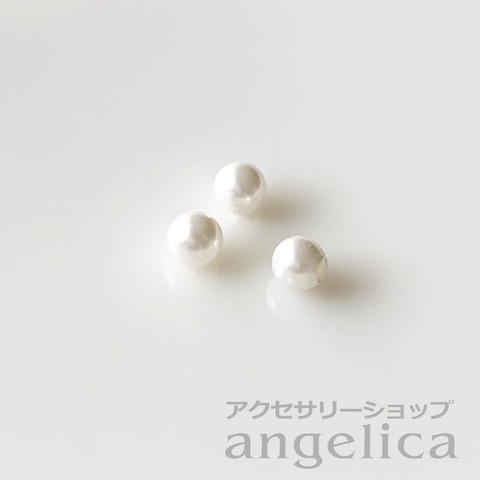 淡水パール ホワイト 4mm 片穴 