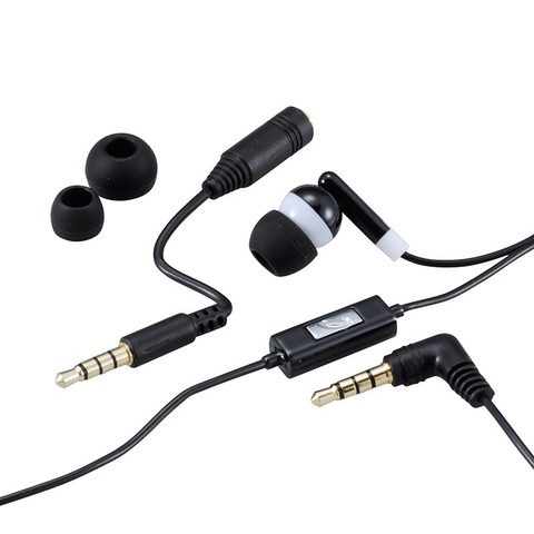 OHM　L型シングルインナーホン　マイク付　N901E-K　［在庫限り］