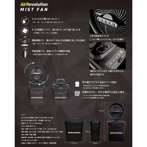 KU　充電式　ARミストファン　タンク11Ｌ