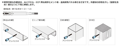 シグテック　NewAWS-76　アシバツナギ　W1/2-12　76㎜