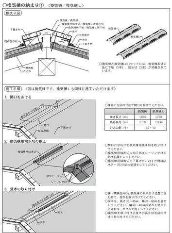 アイジー　断熱ルーフガルテクト　換気棟　L＝1130　KM1-706