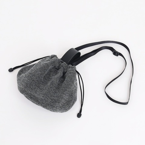 【CURLY＆Co.】TWEED DRAWSTRING BAG SMALL