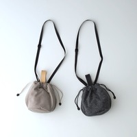 【CURLY＆Co.】TWEED DRAWSTRING BAG SMALL