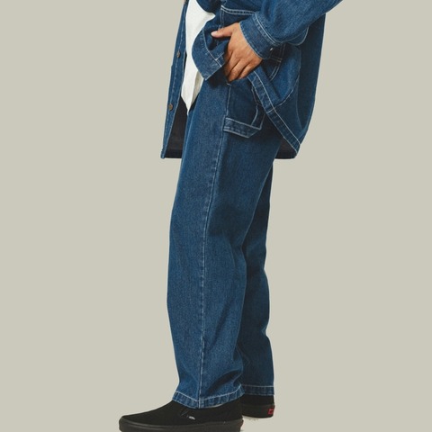 【BIG MIKE】Denim Painter Belt Easy Pants