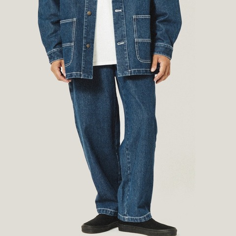 【BIG MIKE】Denim Painter Belt Easy Pants