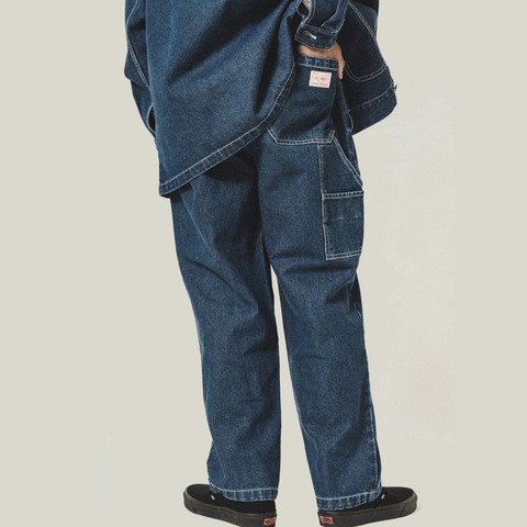 【BIG MIKE】Denim Painter Belt Easy Pants