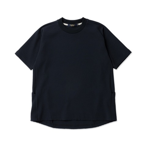 【narifuri】マルチワッフルクルーネックTシャツ