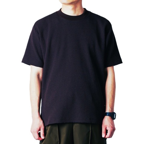 【narifuri】マルチワッフルクルーネックTシャツ