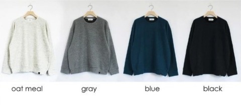 【LiSS】WOOL INLAY CREW NECK SWEAT
