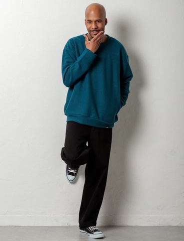【LiSS】WOOL INLAY CREW NECK SWEAT