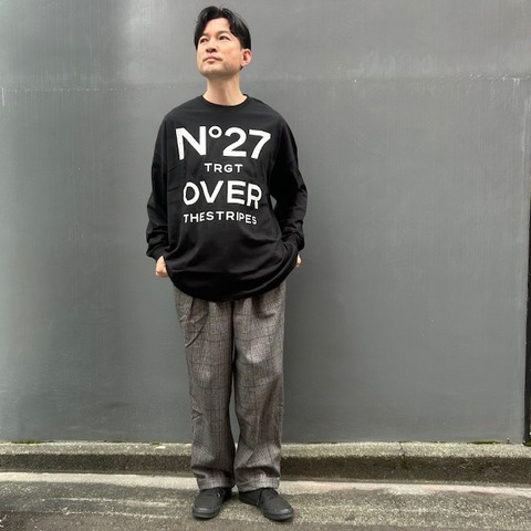 【OVER THE STRIPES×NO TARGET】NO27 WIDE L/S TEE