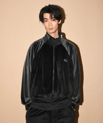 【SUPERTHANKS】Velour Panel Stand-collar Blouson