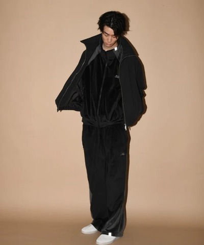 【SUPERTHANKS】Velour Panel Stand-collar Blouson