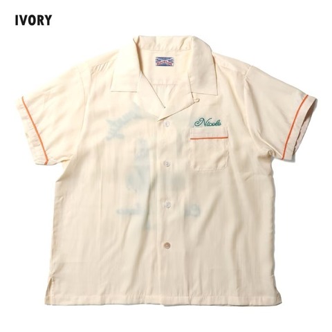 【HOUSTON woman】BOWLING SHIRT(CAT)