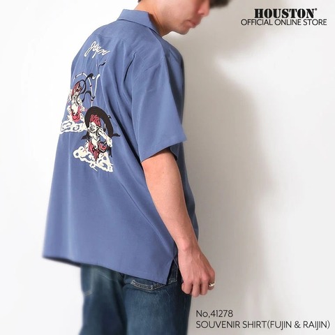 【HOUSTON】SOUVENIR SHIRT (FUJIN ＆ RAIJIN)