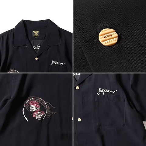 【HOUSTON】SOUVENIR SHIRT (FUJIN ＆ RAIJIN)