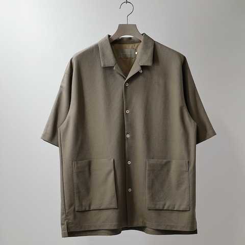 【CURLY＆Co.】BIRD’S EYE JERSEY OPEN-COLLAR SHIRT