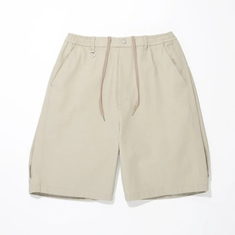 【SUPERTHANKS】Pigment dyed Twill side-tuck shorts