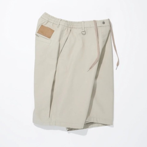 【SUPERTHANKS】Pigment dyed Twill side-tuck shorts