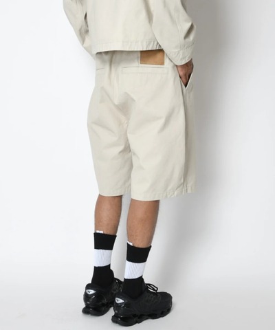 【SUPERTHANKS】Pigment dyed Twill side-tuck shorts