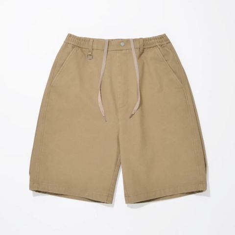 【SUPERTHANKS】Pigment dyed Twill side-tuck shorts