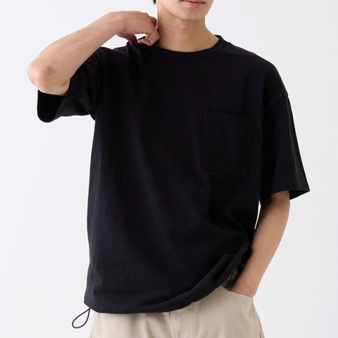 【Goodwear】吸水速乾 裾ドローコード BIG ポケットTシャツ