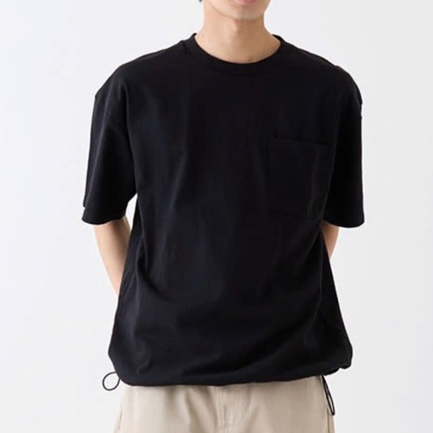 【Goodwear】吸水速乾 裾ドローコード BIG ポケットTシャツ