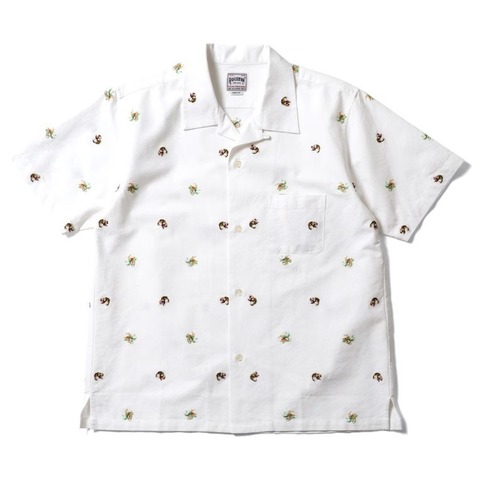 【HOUSTON】OXFORD EMBROIDERY S/S SHIRT (龍虎)