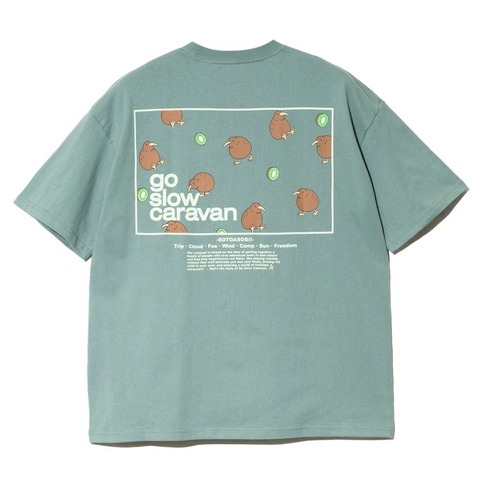 【go slow caravan】USA/C スクエアLOGOバックプリントゆったりTEE