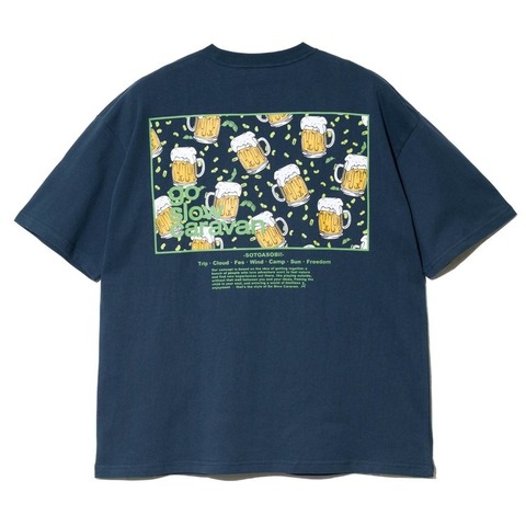 【go slow caravan】USA/C スクエアLOGOバックプリントゆったりTEE