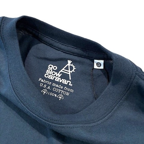 【go slow caravan】USA/C スクエアLOGOバックプリントゆったりTEE