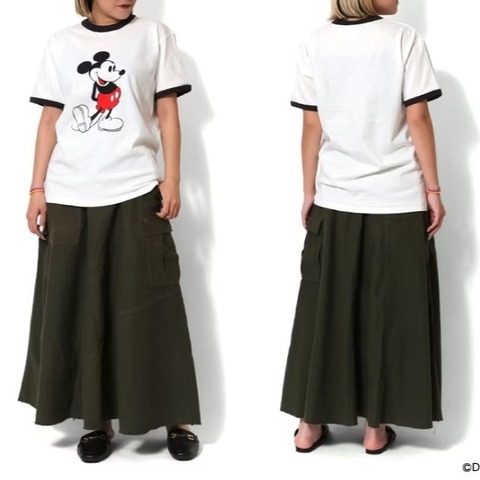 【HOUSTON】MICKEY MOUSE PT S/S RINGER TEE