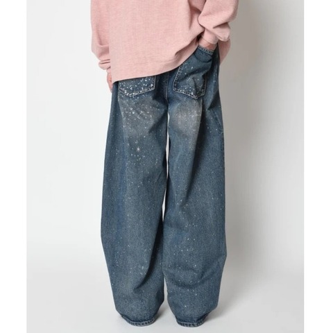 【SUPERTHANKS】Space denim barrel leg jeans