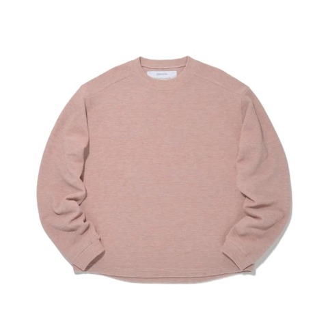 【SUPERTHANKS】Waffle crew neck L/S T-shirt (back print)