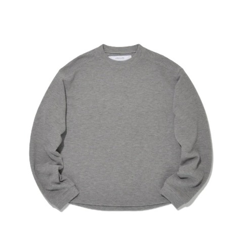 【SUPERTHANKS】Waffle crew neck L/S T-shirt (back print)