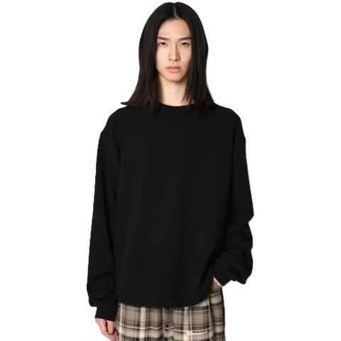 【SUPERTHANKS】Waffle crew neck L/S T-shirt (back print)